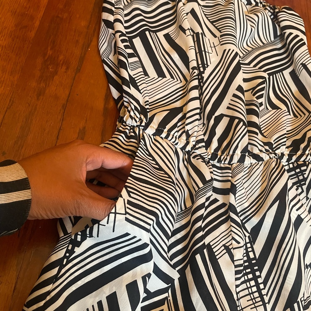 Stylish Black and White Striped Dress